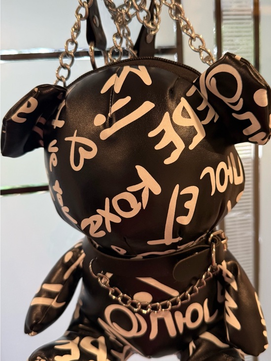 Other - Black Graffiti Teddy Crossbody Bag